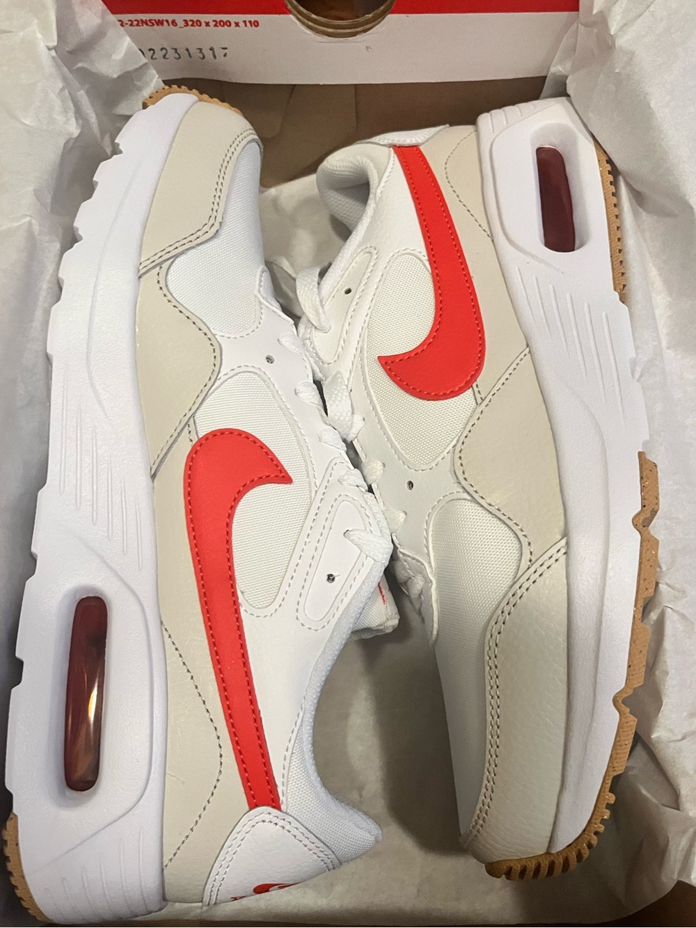 Nike Air Max SC White with Picante Red Accents